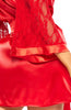 Red satin robe with lace sleeves - Kelly