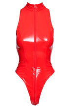 Load image into Gallery viewer, Red vinyl bodysuit - Read My Lips