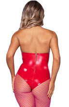 Load image into Gallery viewer, Red vinyl bodysuit