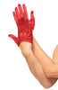Red mini cropped satin gloves