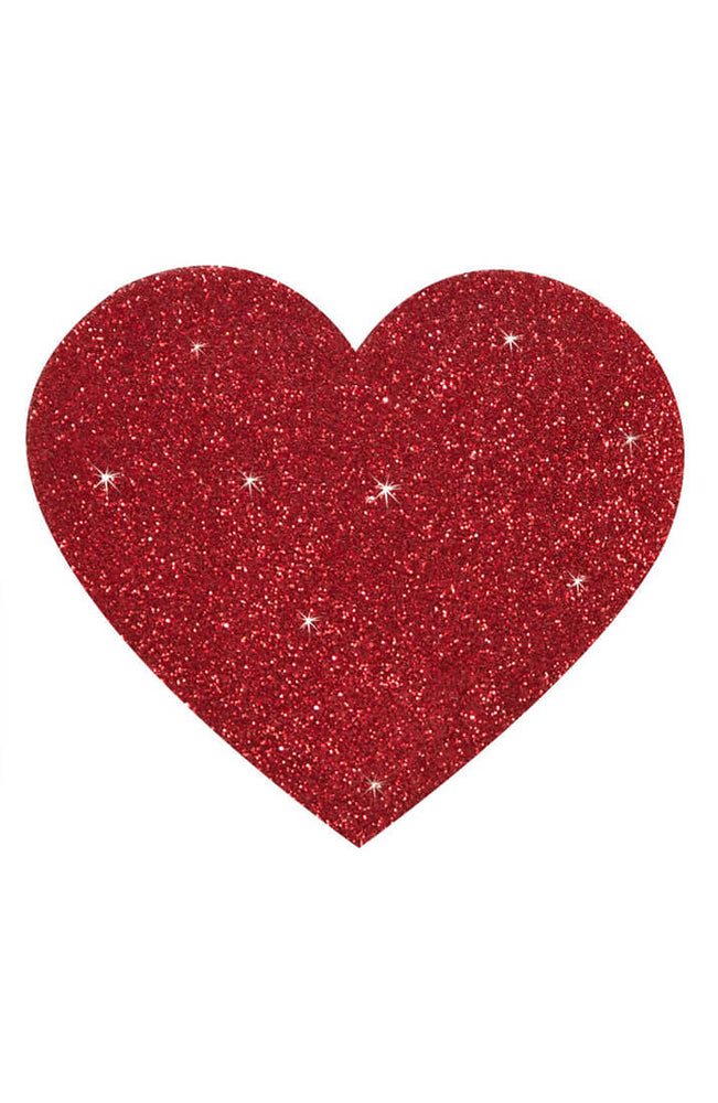 Red glitter heart nipple covers
