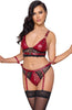 Red lingerie set with restraints - Unduly Observer