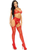Red lingerie set with rhinestones - French Kisses