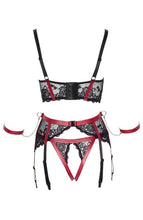 Load image into Gallery viewer, Shelf bra, garter belt &amp; panty - Submissive Signs
