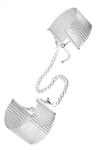 Silver metallic cuffs with silver chain