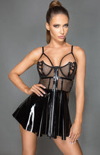 Load image into Gallery viewer, Black PVC &amp; mesh doll dress - MANIFEST