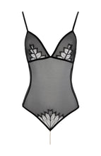 Load image into Gallery viewer, Black bodysuit with pearl string - Kyoto Body