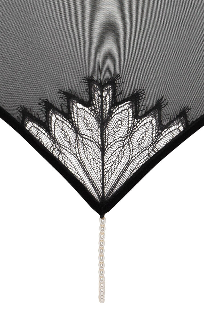 Black bodysuit with pearl string - Kyoto Body