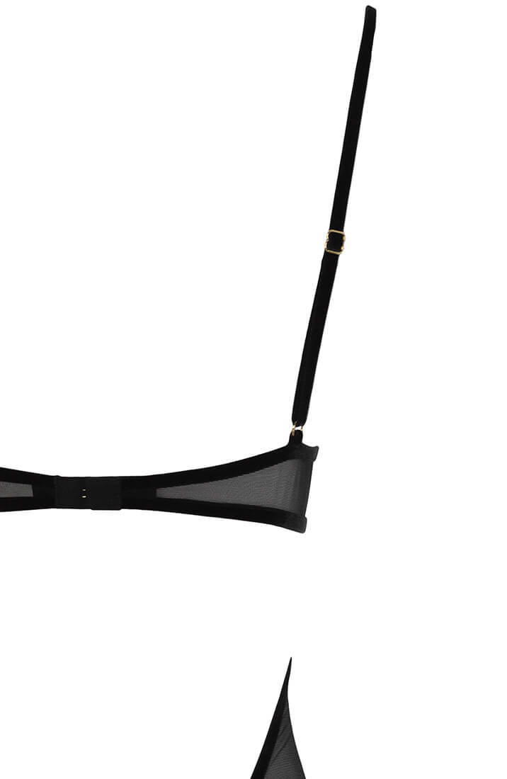 Black bodysuit with pearl string - Kyoto Body