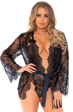 Load image into Gallery viewer, Black bodysuit &amp; robe - Part-Time Lover