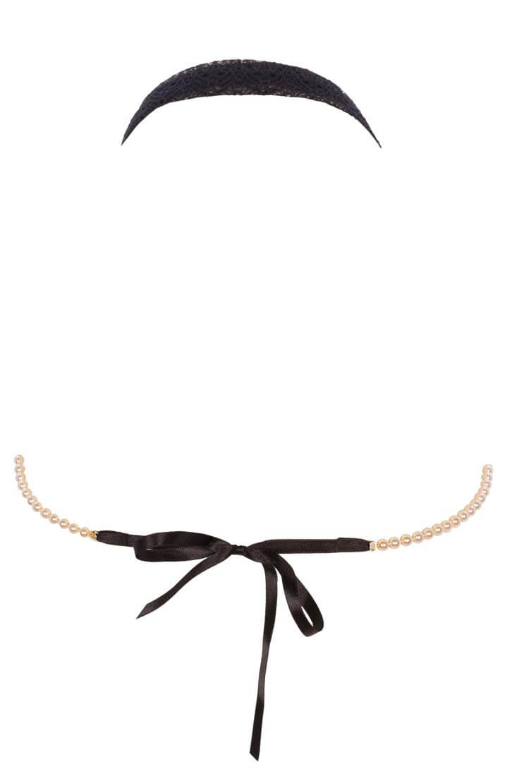 Black bralette with pearls - Geneva Bra