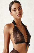 Load image into Gallery viewer, Black bralette with pearls - Geneva Bra