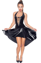 Load image into Gallery viewer, Black lace-up vinyl dress - High Maintenance