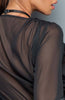 Sheer mesh bodysuit with wet look waist - Bye, Felicia