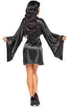 Load image into Gallery viewer, Black satin robe - Holly