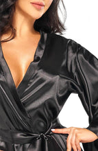 Load image into Gallery viewer, Black satin robe - Holly