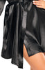 Black satin robe with lace - Monique