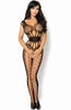 Black crotchless bodystocking with cut-out waist - Etain