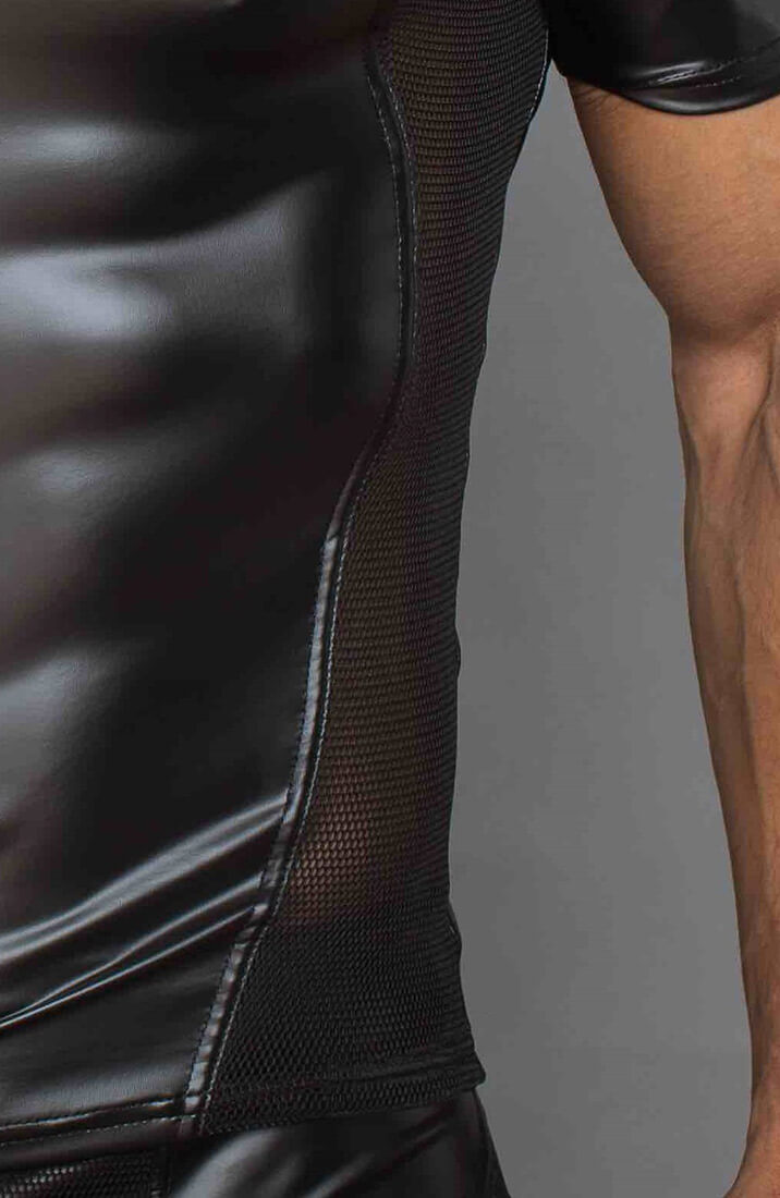 Black wet look t-shirt - Individual