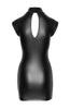 Black wet look dress with sheer mesh highlights - Outside The Lines