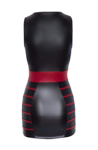 Load image into Gallery viewer, Black wet look dress with red highlights - Submissive to You
