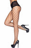 Black fencenet diamond pantyhose with lace panty
