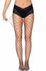 Black fencenet diamond pantyhose with lace panty