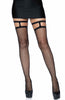 Black fishnet thigh highs with garter top