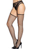 Black industrial net stockings with garter belt