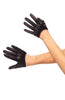 Black mini cropped satin gloves