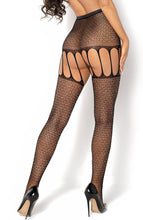 Load image into Gallery viewer, Net pantyhose with multi suspender look