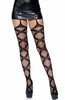 Black garter stockings with criss-cross