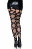 Black garter stockings with criss-cross