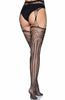 Black Deco net stockings with garter belt