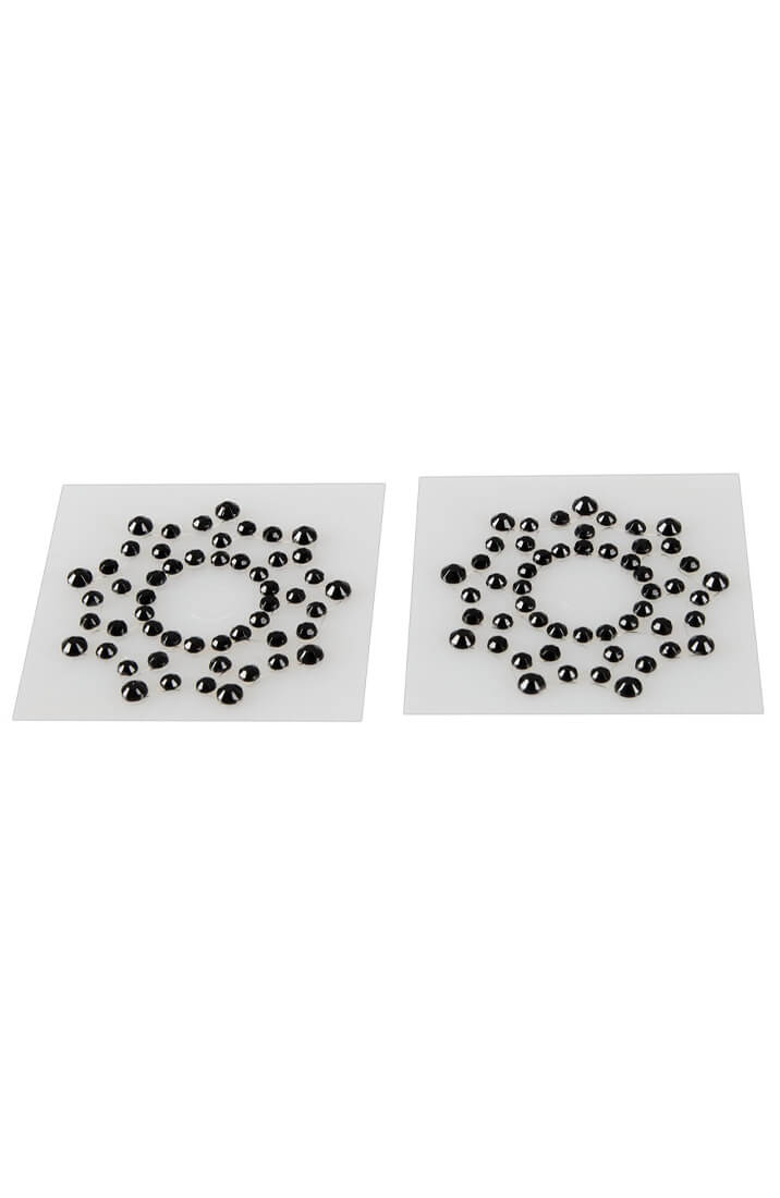 Black rhinestone nipple stickers