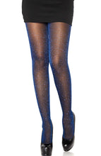 Load image into Gallery viewer, Black pantyhose with blue glitter