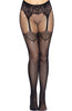 Black pantyhose with faux lace-up back seam
