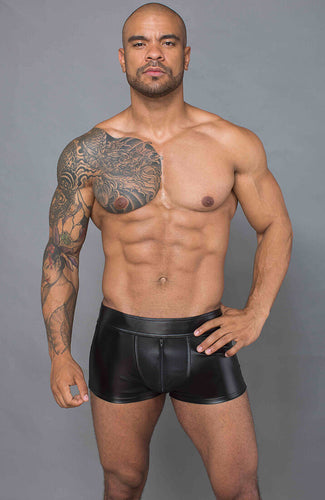Black wet look boxer shorts - JAX