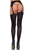 Suspender stockings with diamond net cut-out