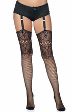 Load image into Gallery viewer, Dual net thigh highs with backseam
