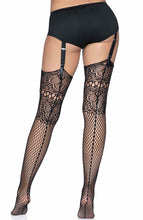 Load image into Gallery viewer, Dual net thigh highs with backseam