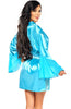 Turquoise satin robe - Saint