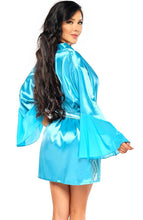 Load image into Gallery viewer, Turquoise satin robe - Saint