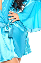 Load image into Gallery viewer, Turquoise satin robe - Saint