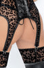 Wet look bustier with flock leopard print - Into You