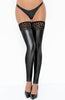 Wet look thigh highs with flock leopard print - Definitely Into You