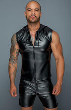 Load image into Gallery viewer, Sleeveless wet look shirt with hoodie - Hooded Bro