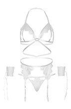 Load image into Gallery viewer, White open cup lingerie set - On Point